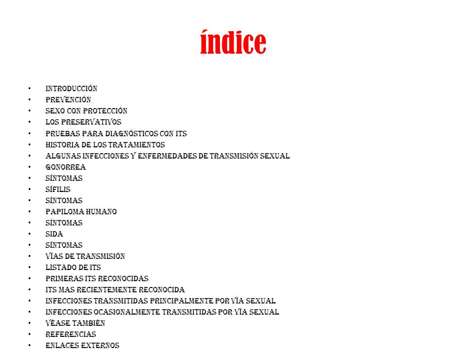 Enfermedades venereas lista